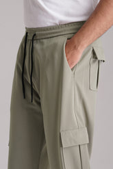 Light Mint Imported Loose Bottom Cargo Trouser - VENARI